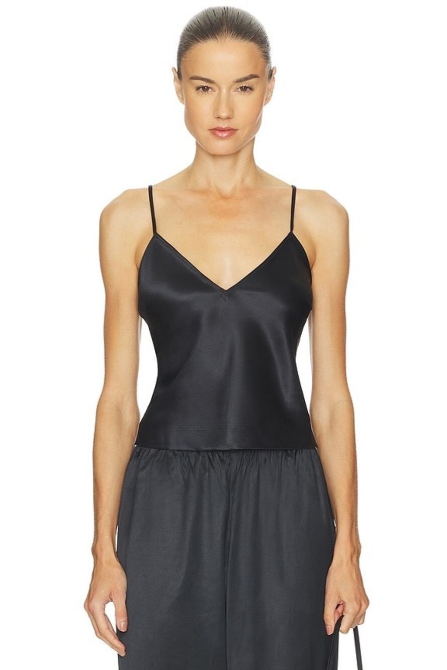 SKIMS HEAVYWEIGHT Satin Cami - Onyx Size M NWT #1572